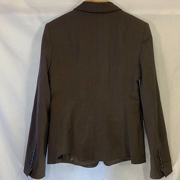 The Limited Travel Collection Brown Size 6 Wool Blend Window-Pained Blazer - Picture 2 of 8